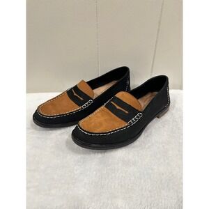 Sperry Top-Sider Seaport Penny Loafers Womens 7.5 Black Tan Leather STS88971